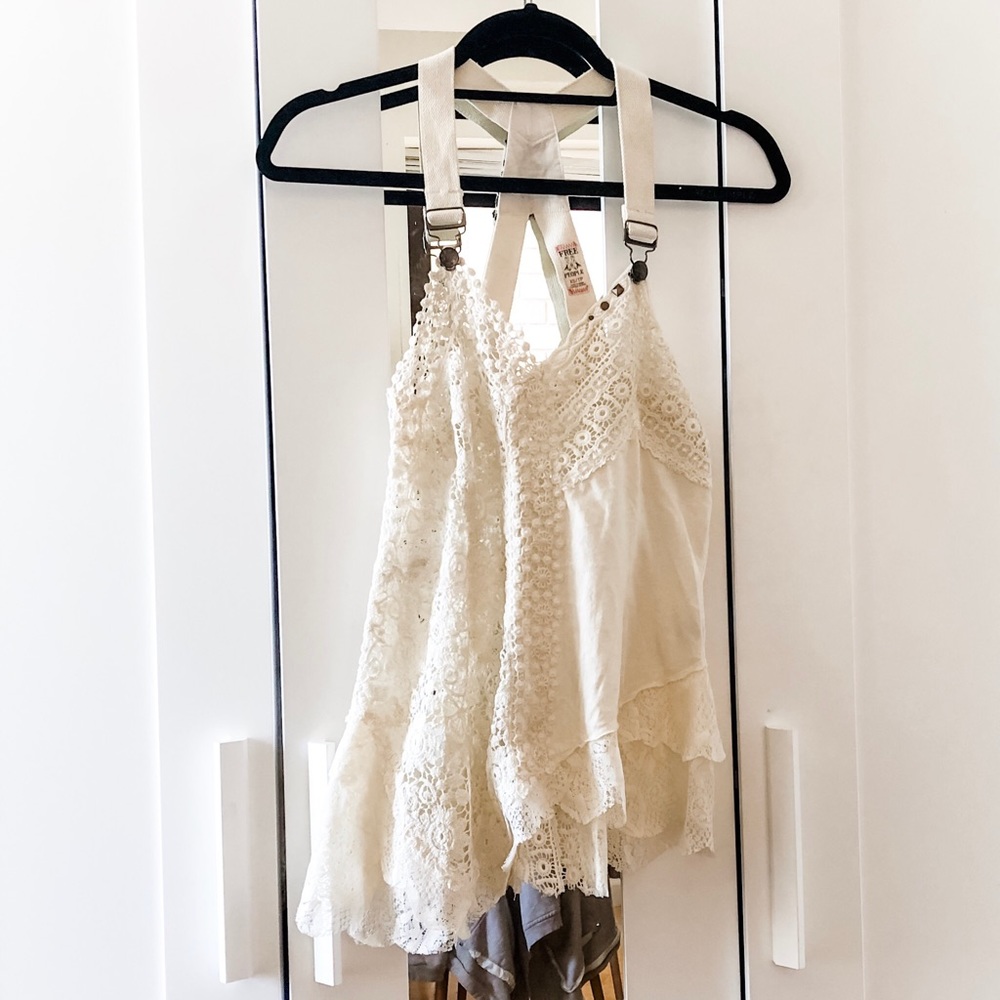 NWT Free People Mountain Laurel Suspender Lace Top - Picture 2 of 6